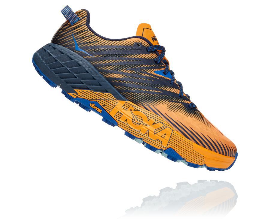 Tenis Trail Hoka One One Masculino Laranja/Pretas - Speedgoat 4 - 419-AQOCEL